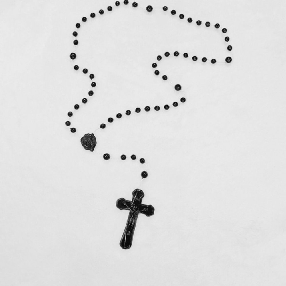 ✝️Black Long Catholic Praying Rosary Beads Holy Religious Plastic Unisex✝️